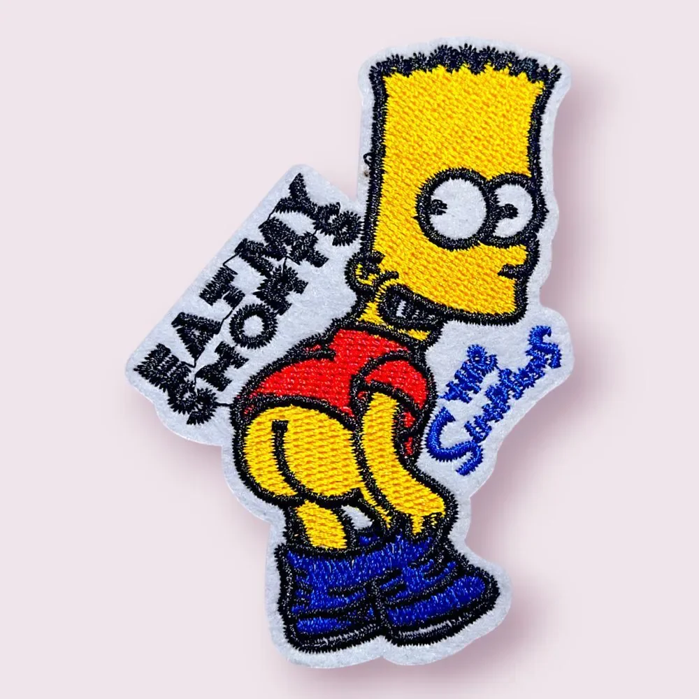 Iron On Patch-Crafts Material DIY Applique-the Simpsons-Bart-Eat‎ My Shorts